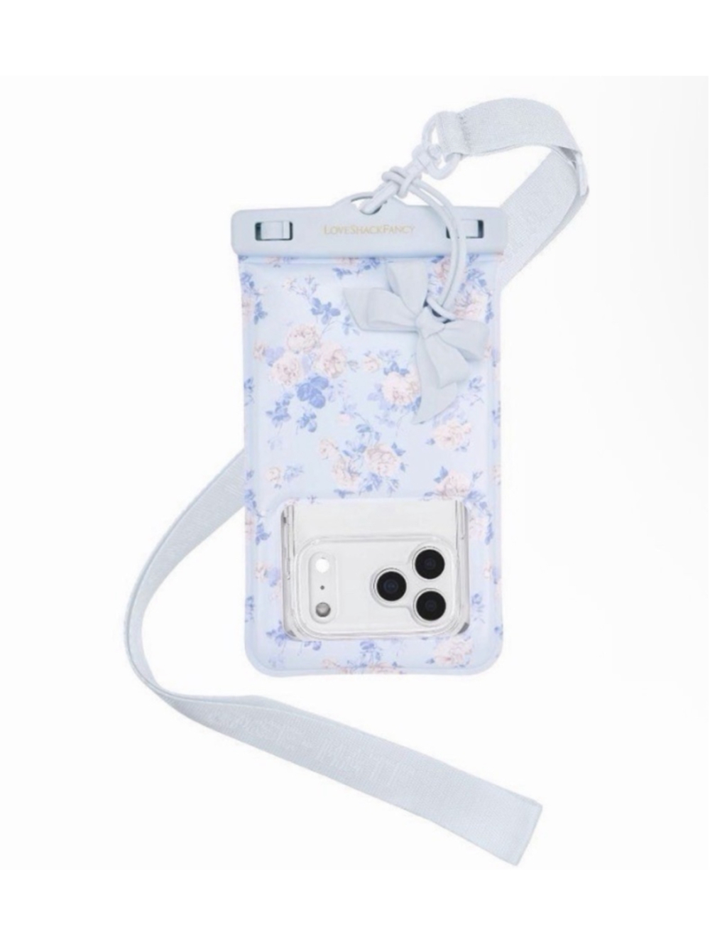 Case-Mate x LoveShackFancy Floating Pouch with Adjustable Crossbody Strap Blue